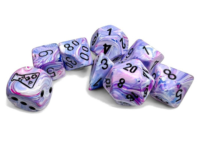 Chessex Dice: Lab Dice 8 Festive - Polyhedral Hydrangea/Black