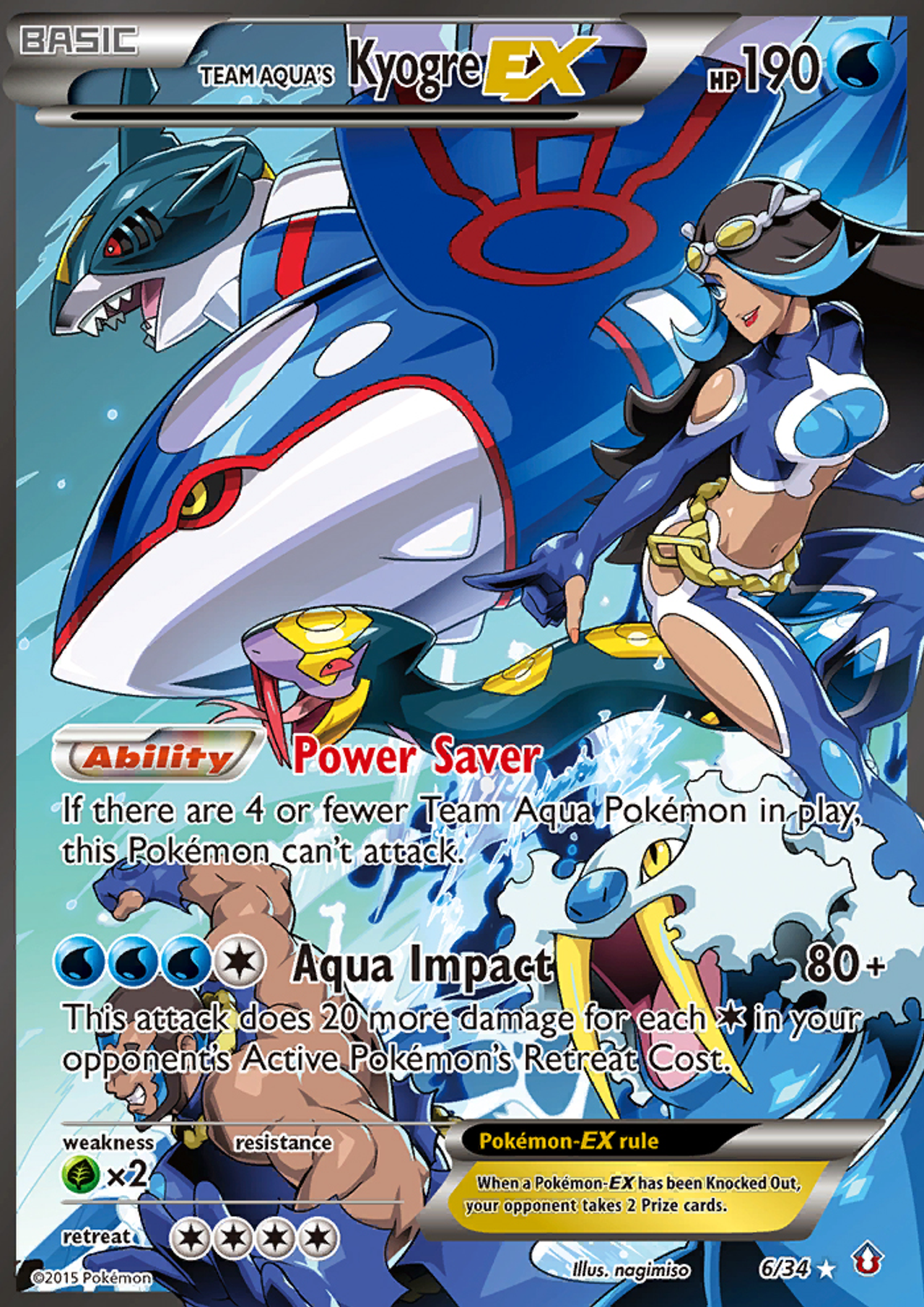 ポケモンカードゲーム aqua Kyogre adv PSA 9 Pokemon Card Japanese Team Aqua's Kyogre EX Double