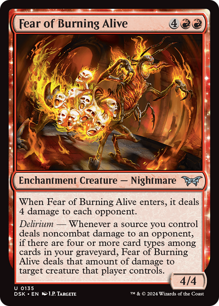 Fear of Burning Alive (DSK-135) - Duskmourn: House of Horror: (enchantment)  - Game Nerdz