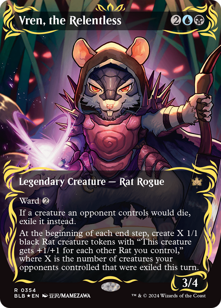 mtg relentless cards Amazon.com: Magic: the Gathering - Rats Reveal the top four cards of your library Vren, the Relentless (BLB-354) -