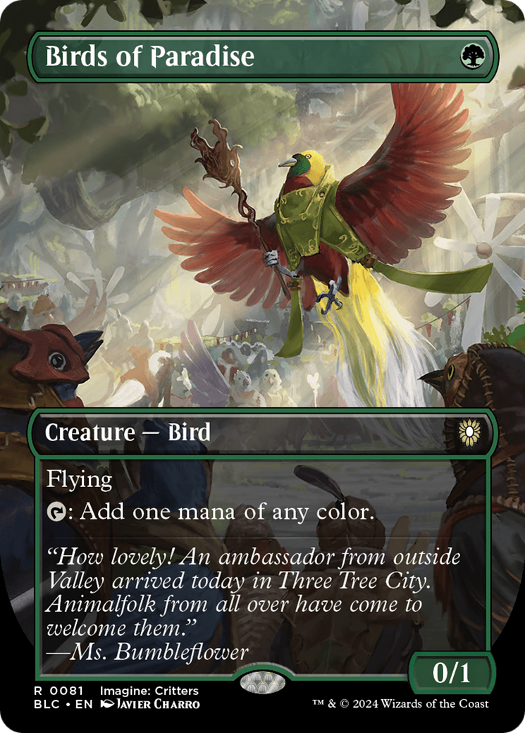Birds of Paradise (BLC-081) - Bloomburrow Commander (Borderless
