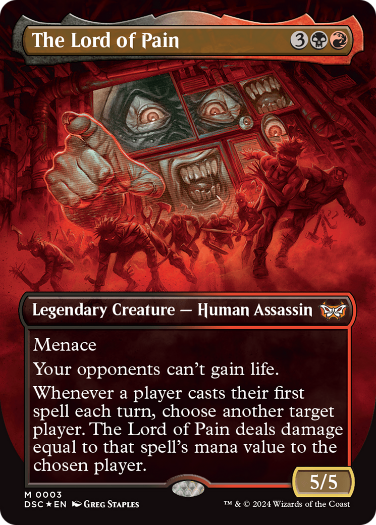 The Lord of Pain (DSC-003) - Duskmourn: House of Horror Commander  (Borderless) Foil - Game Nerdz