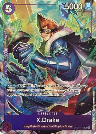 X.Drake (Premium Card Collection -Best Selection Vol. 2-) (OP01-114) One  Piece Promotion Cards Foil - Game Nerdz