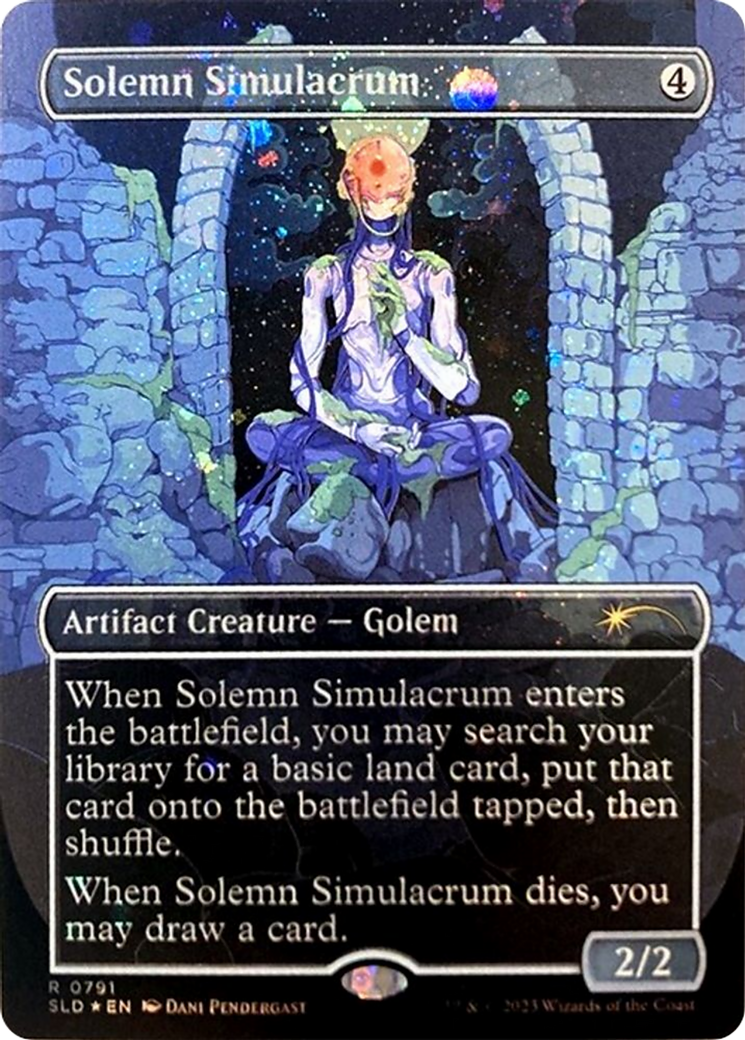 mtg cards like solemn simulacrum [#161] (BRC-R) you may search your library for a basic land card and put that card onto the battlefield tapped Solemn Simulacrum  Fallout (Magic: