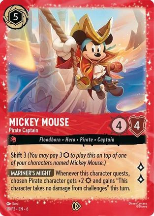 Mickey Mouse - Pirate Captain (18) - Disney Lorcana Promo Cards