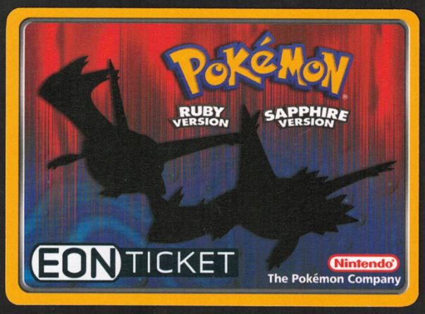 Pokemon 2003 Eon Ticket Promo e-Reader E Card - Ruby & Sapphire - Game Nerdz