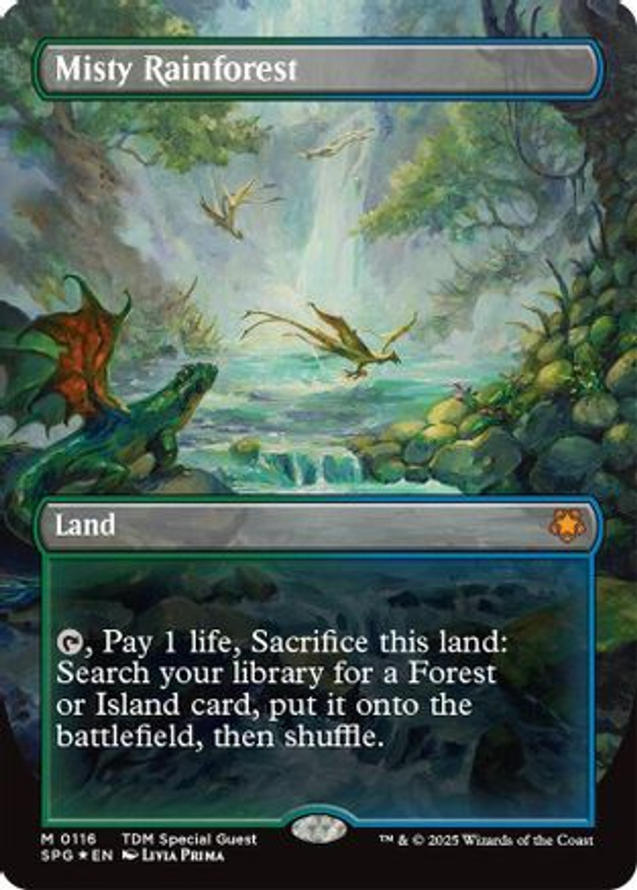 乾燥台地 ドラゴンスケイル foil spg スペシャルゲスト mtg JPN)(ボーダーレス)(ドラゴンスケイルFOIL) 霧深い雨林(SPG) 地