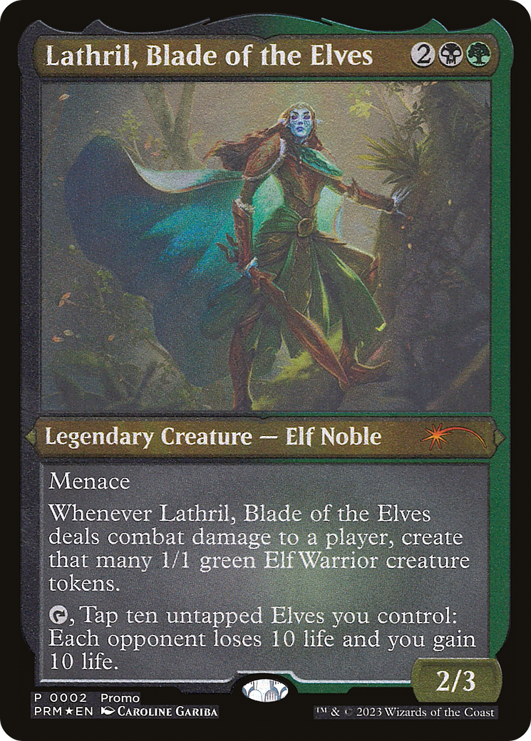 Lathril, Blade of the Elves (Foil Etched) [Media Promos] Damaged Foil