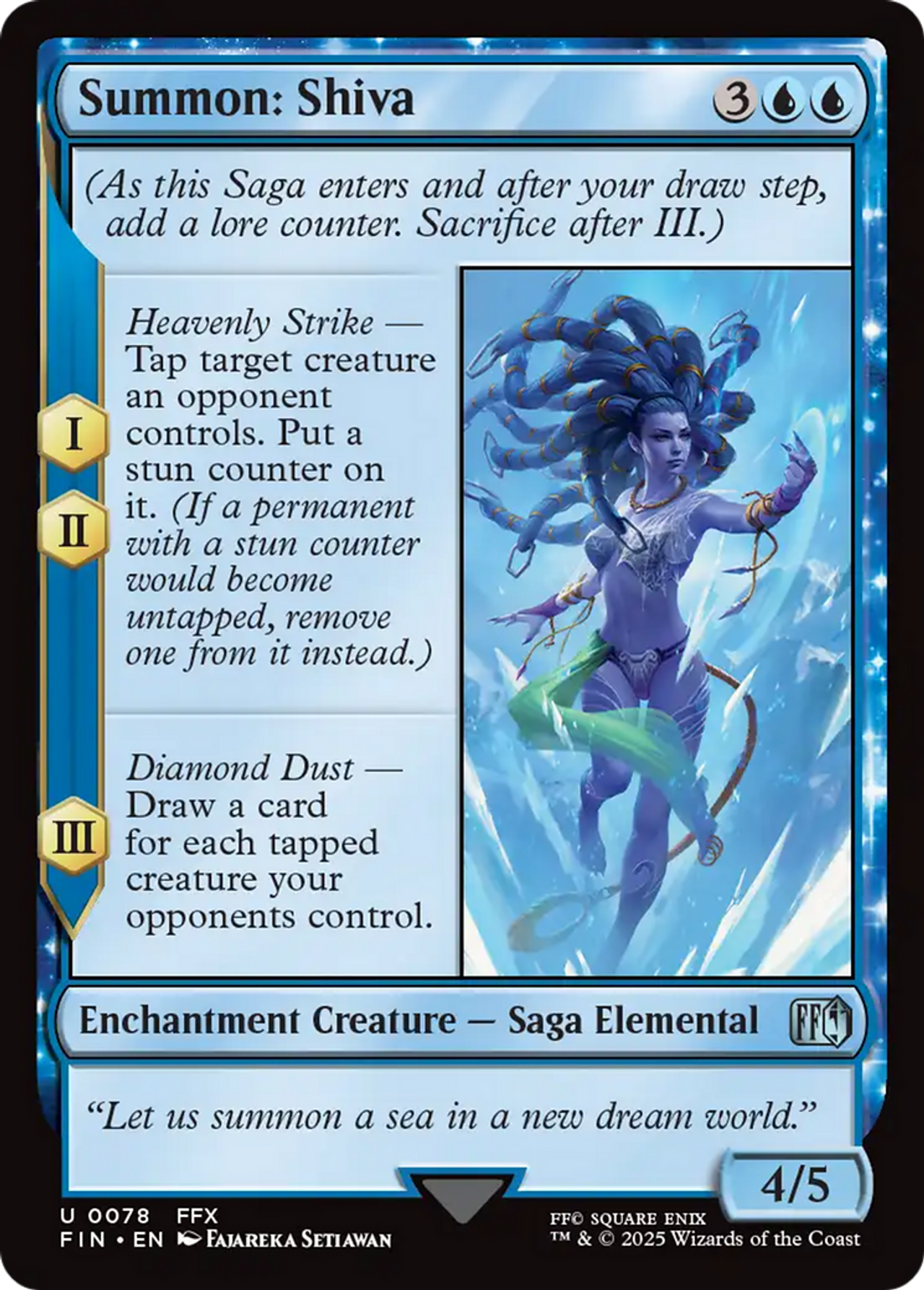 MTG シヴァ/Shiva【Foil】 Summon: Shiva (FIN-078) - FINAL FANTASY: (enchantment) Foil