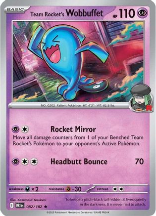 Team Rocket's Wobbuffet 82 - SV10 Destined Rivals Holofoil - Game