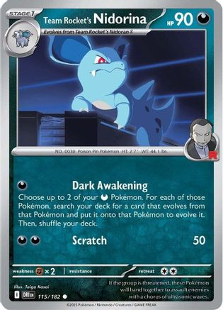 Team Rocket's Nidorina 115 - SV10 Destined Rivals - Game Nerdz