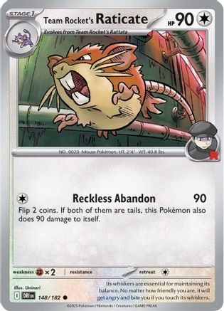 Team Rocket's Raticate - 148/182 148 - SV10 Destined Rivals - Game