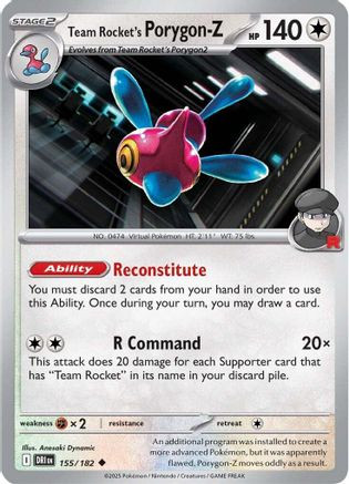 Team Rocket's Porygon-Z 155 - SV10 Destined Rivals Reverse
