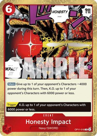 Honesty Impact (OP11-018) A Fist of Divine Speed Foil - Game Nerdz