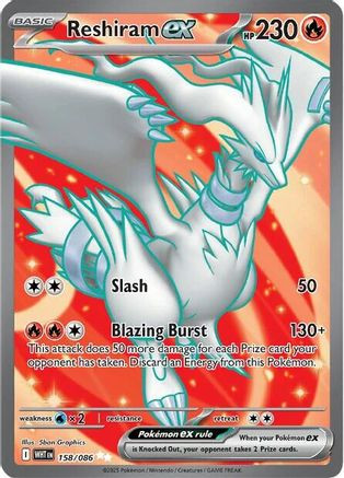 Reshiram ex - 158/086 158 - SV White Flare Holofoil - Game Nerdz Reshiram ex - 158/086 158 - SV White Flare Holofoil - Game Nerdz