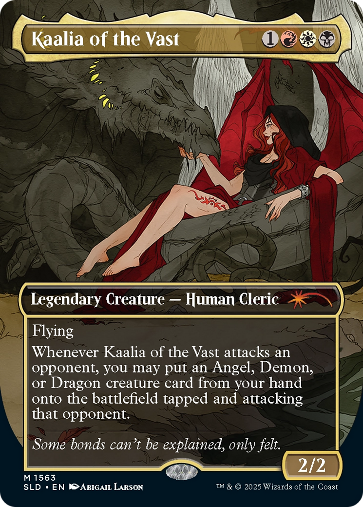 kaalia mtg commander deck of the Vast ELITE Angels Demons Dragons Magic Custom Comman CommanderComplete or Dragon creature card from your hand onto the battlefield tapped and attacking that opponent. Kaalia of the Vast Commander