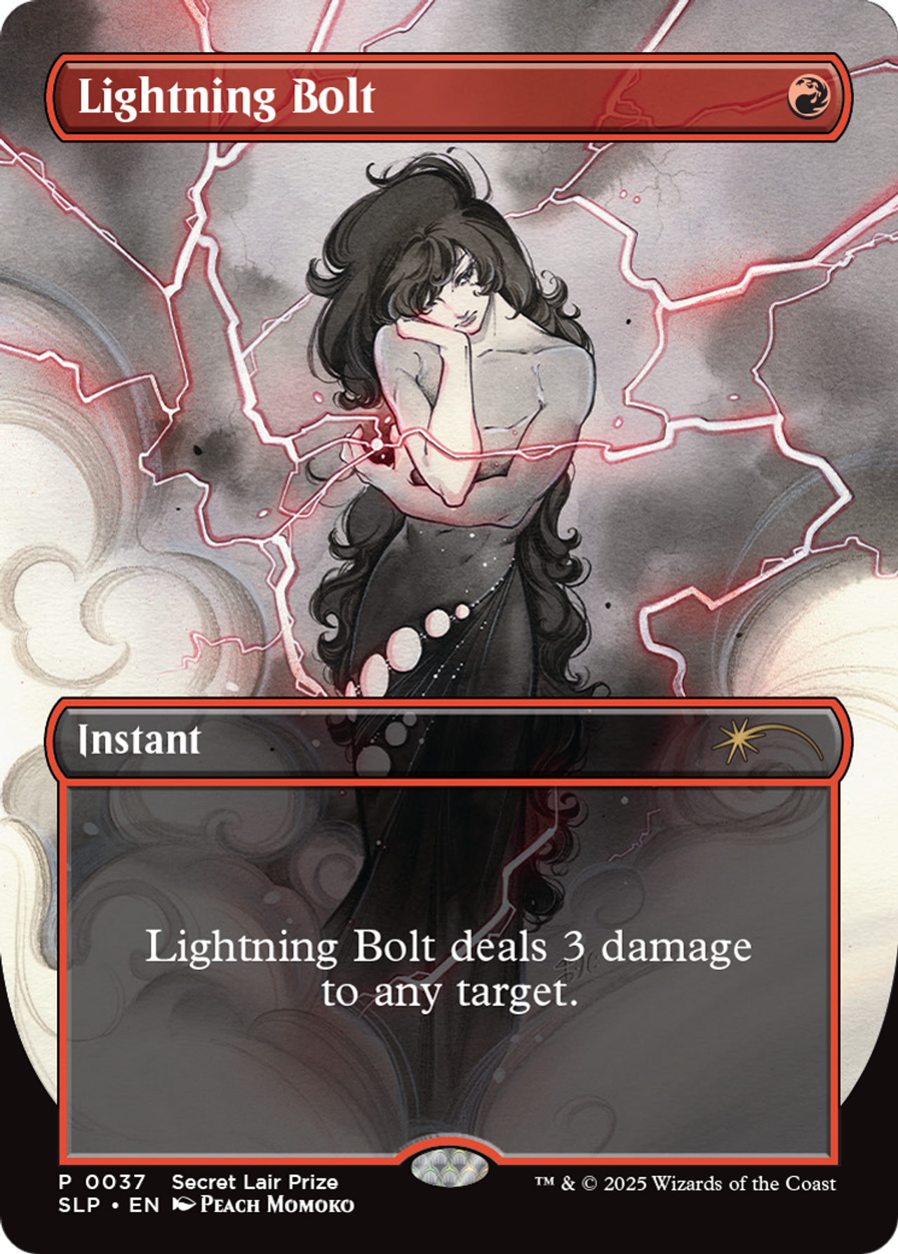 MTG 稲妻/Lightning Bolt Foil Secret Lair ② Lightning Bolt Magic the Gathering Proxy
