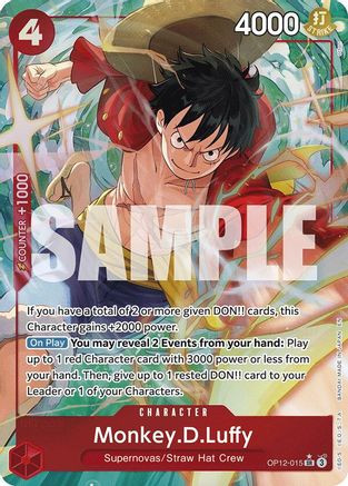 Monkey.D.Luffy (Alternate Art) (OP12-015) Legacy of the Master
