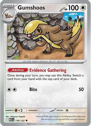 yungoos pokemon card Mega Evolution #109/132 Reverse Holo Colorless Colorless Yungoos 180/236 Pokemon card Like