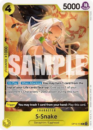 【PSA10】OP13 114 s SNAKE スネーク【ワンピース】 S-Snake (OP13-114) Carrying On His Will Foil - Game Nerdz