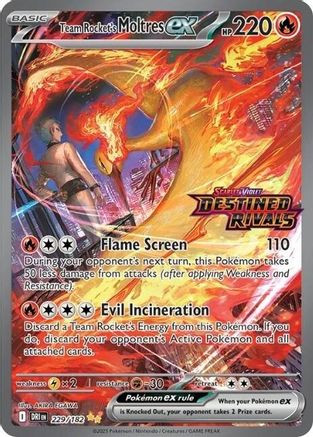 PSA9 ファイヤーex 229/182 英語版 Destined Rivals Team Rocket's Moltres ex - 229/182 (Destined Rivals Stamp) 229