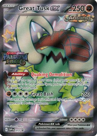 Great Tusk ex - 072 (Paldean Fates Stamped) 72 - Miscellaneous
