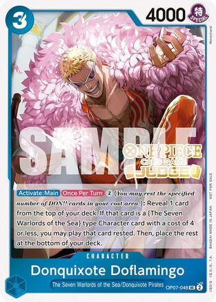 Donquixote Doflamingo (Judge Pack Vol. 5) (OP07-048) One Piece Promotion Cards Foil Donquixote Doflamingo (Judge Pack Vol. 5) (OP07-048) One Piece Promotion Cards Foil