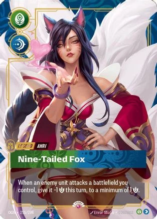 riftbound metal cards Jinx Ahri - Nine-Tailed Fox (Metal)