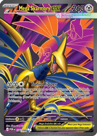 Mega Skarmory ex - 106/088 106 - ME03 Perfect Order Holofoil - Game Nerdz Mega Skarmory ex - 106/088 106 - ME03 Perfect Order Holofoil - Game Nerdz