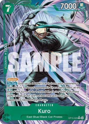 【PSA10】クロ R-P OP15-025 神の島の冒険 KURO Kuro (Alternate Art) (OP15-025) Adventure on Kami's Island Foil