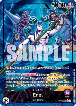 Enel (Alternate Art) OP15-058 Leader Adventure on Kami's Island NM/M Enel (Alternate Art) OP15-058 Leader Adventure on Kami's Island NM/M