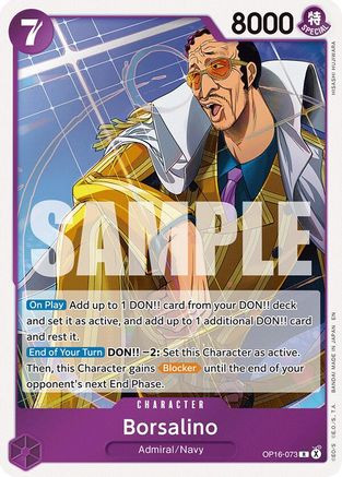 ONE PIECEカードゲーム ボルサリーノ OP16-073 Borsalino (OP16-073) The Time of Battle Foil - Game Nerdz