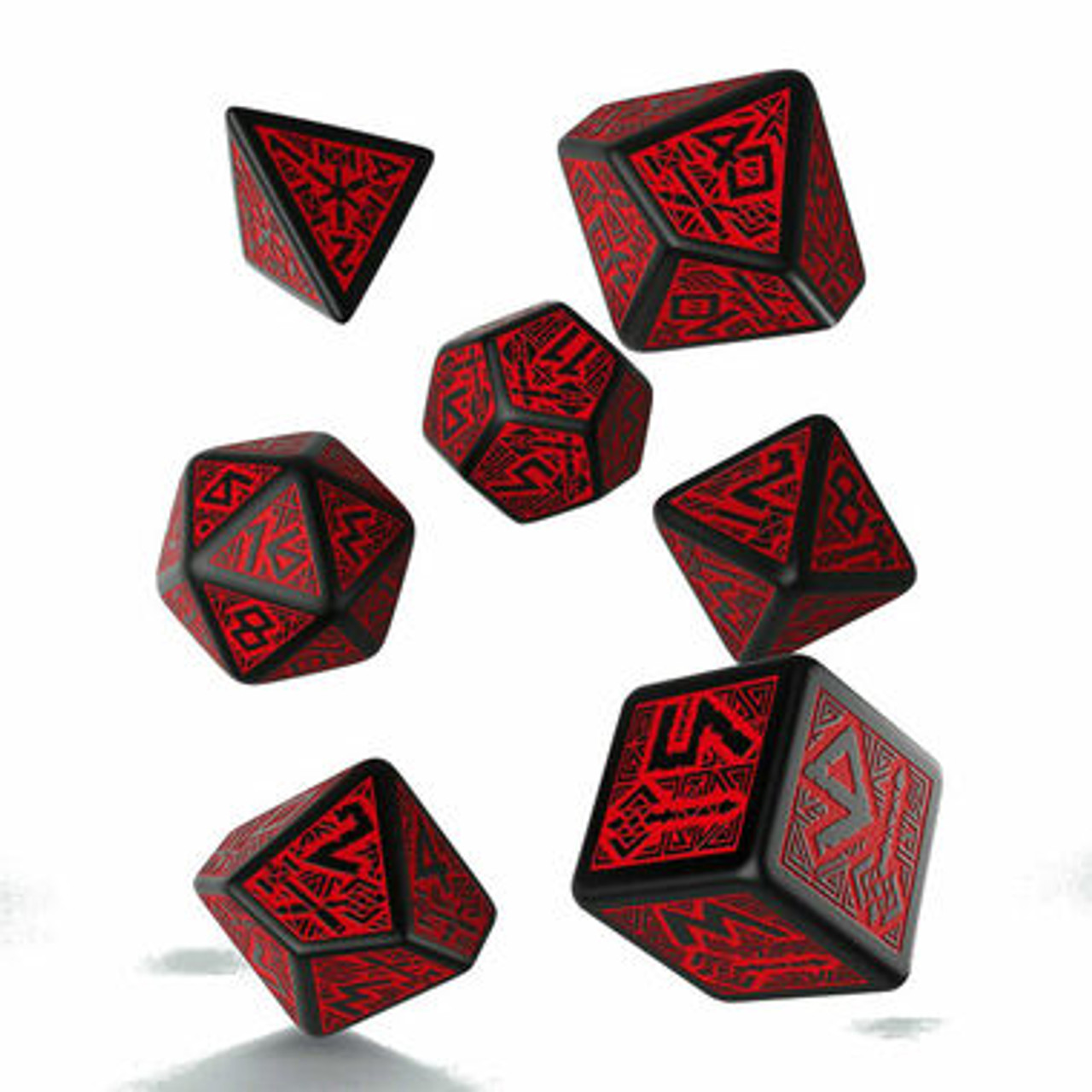 Dwarven Dice Set: Black & Red (7ct) - Game Nerdz