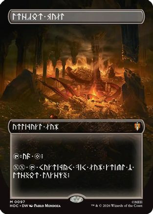 mtg ホビット　ドワーフ語　宝物庫　foil Treasure Vault Treasure Vault (Borderless) (Dwarvish) (HOC-097) - The Hobbit