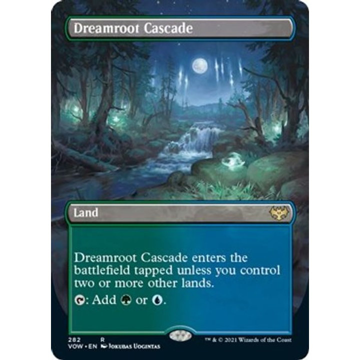 Dreamroot Cascade (VOW-282) - Innistrad: Crimson Vow (Borderless) Foil - Game Nerdz Dreamroot Cascade (VOW-282) - Innistrad: Crimson Vow (Borderless) Foil - Game Nerdz