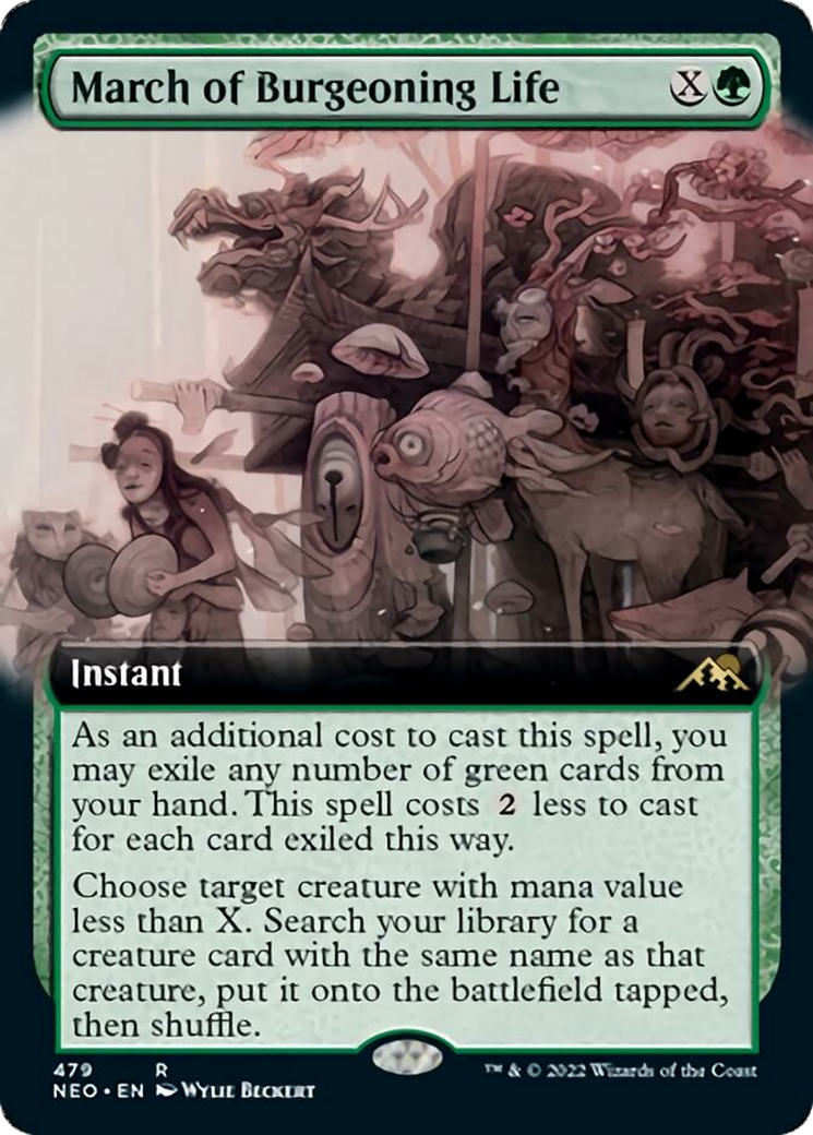 March of Burgeoning Life (NEO-479) - Kamigawa: Neon Dynasty: (Extended Art)  Foil - Game Nerdz