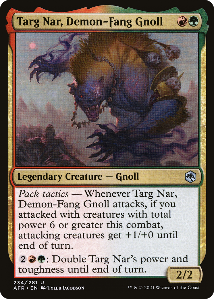 Targ Nar, Demon-Fang Gnoll (AFR-234) - Adventures in the Forgotten Realms Foil - Game Nerdz Targ Nar, Demon-Fang Gnoll (AFR-234) - Adventures in the Forgotten Realms Foil - Game Nerdz