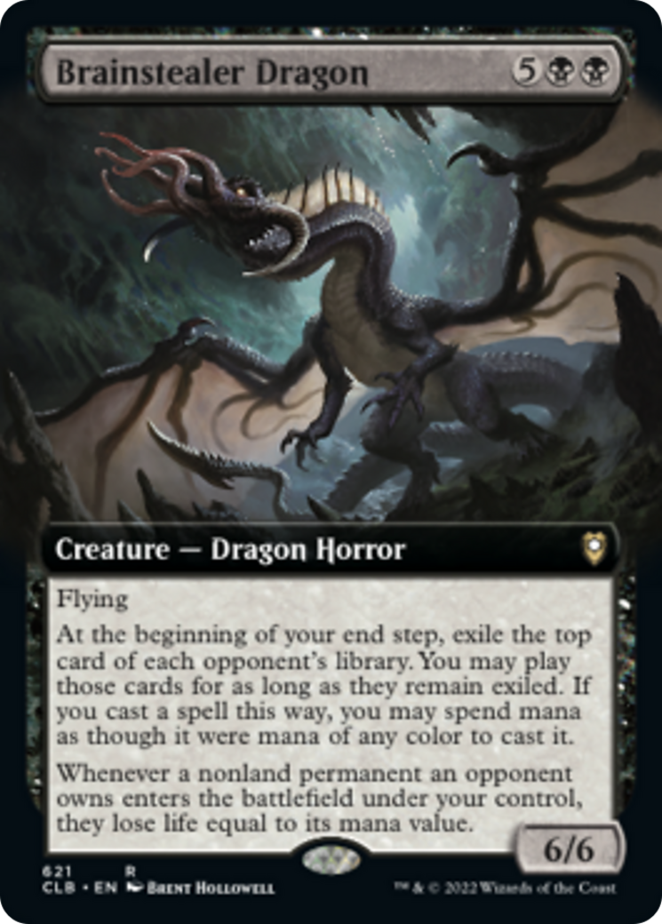 Magic the Gathering Trading Card Game Commander Legends: Dungeons & Dragons Battle For Baldur's Gate Rare Brainstealer Dragon #621 [Extended Art]