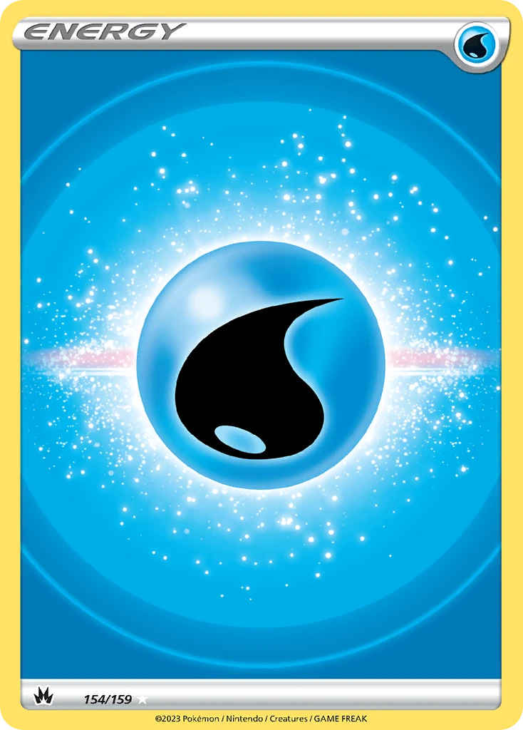 shiny water energy pokemon card Radiant Greninja holofoil pattern or surface detail) Water Energy | Call of
