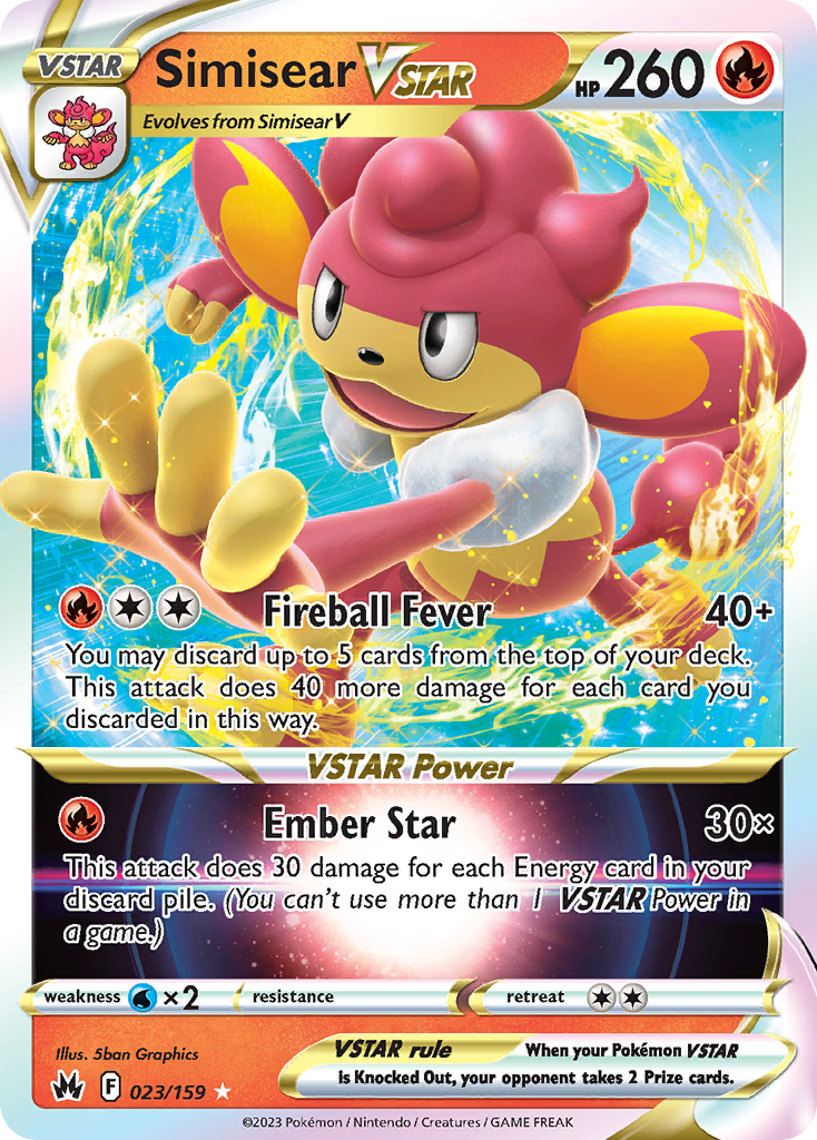 Simisear VSTAR 23/159 - Crown Zenith Holofoil - Game Nerdz