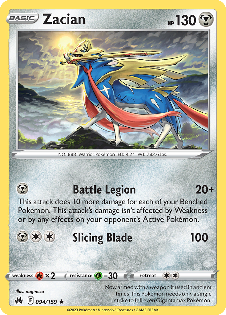 Zacian 94/159 - Crown Zenith Reverse Holofoil - Game Nerdz