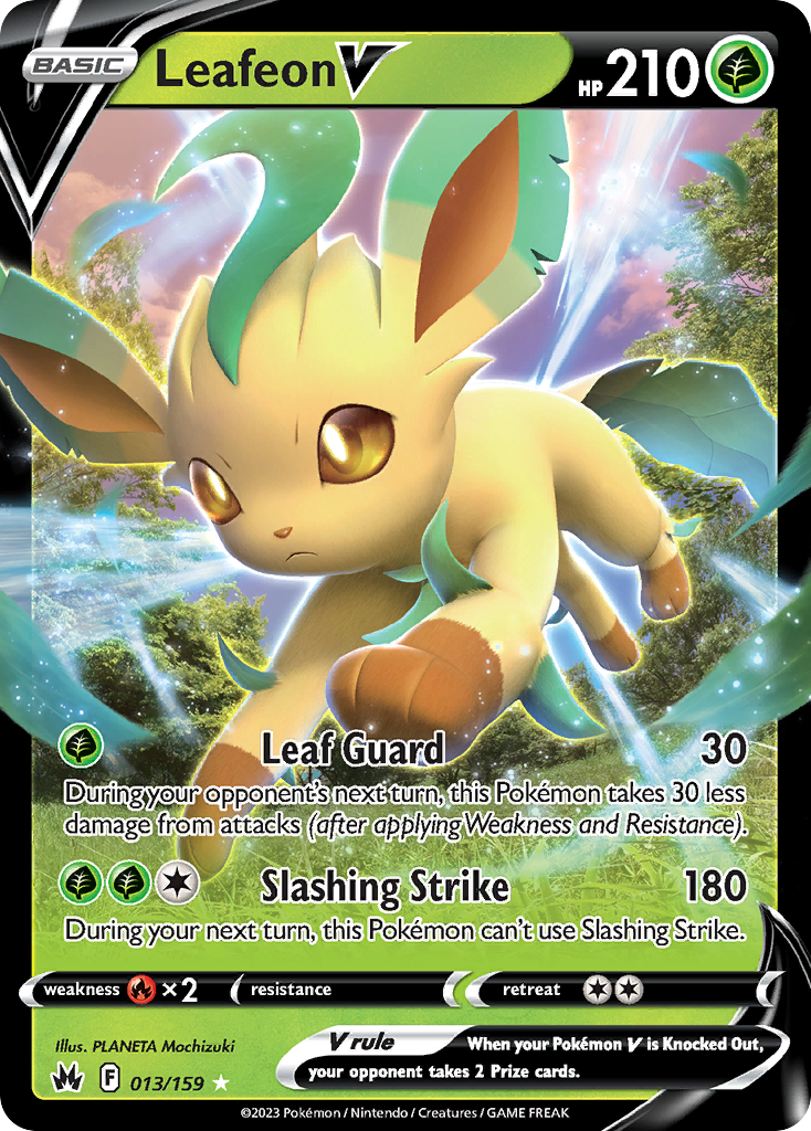Leafeon V 13/159 - Crown Zenith Holofoil - Game Nerdz