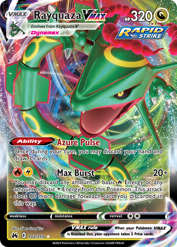 Rayquaza VMAX 102/159 - Crown Zenith Holofoil - Game Nerdz Rayquaza VMAX 102/159 - Crown Zenith Holofoil - Game Nerdz