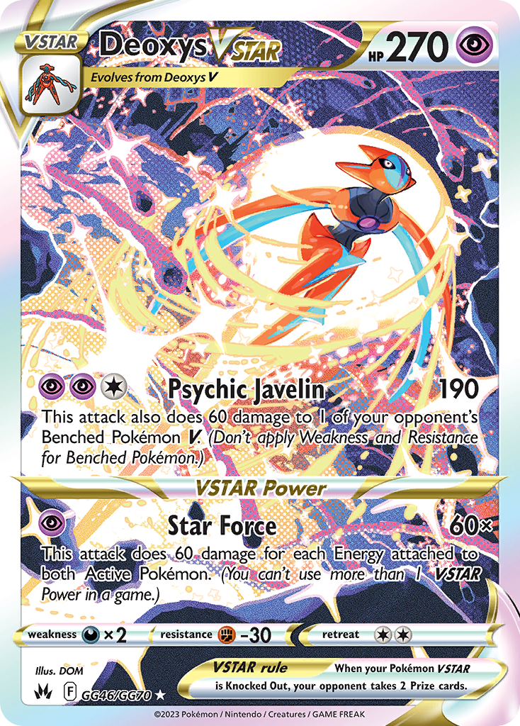 Deoxys VSTAR GG46/70 - Crown Zenith Galarian Gallery Holofoil Deoxys VSTAR GG46/70 - Crown Zenith Galarian Gallery Holofoil