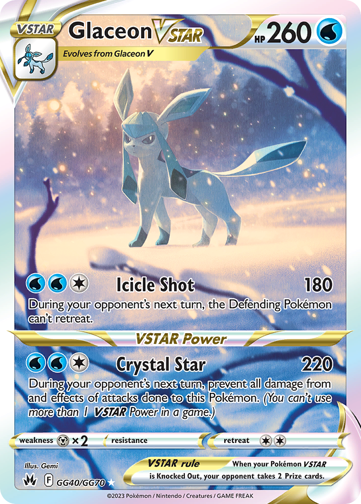 Glaceon VSTAR GG40/70 - Crown Zenith Galarian Gallery Holofoil