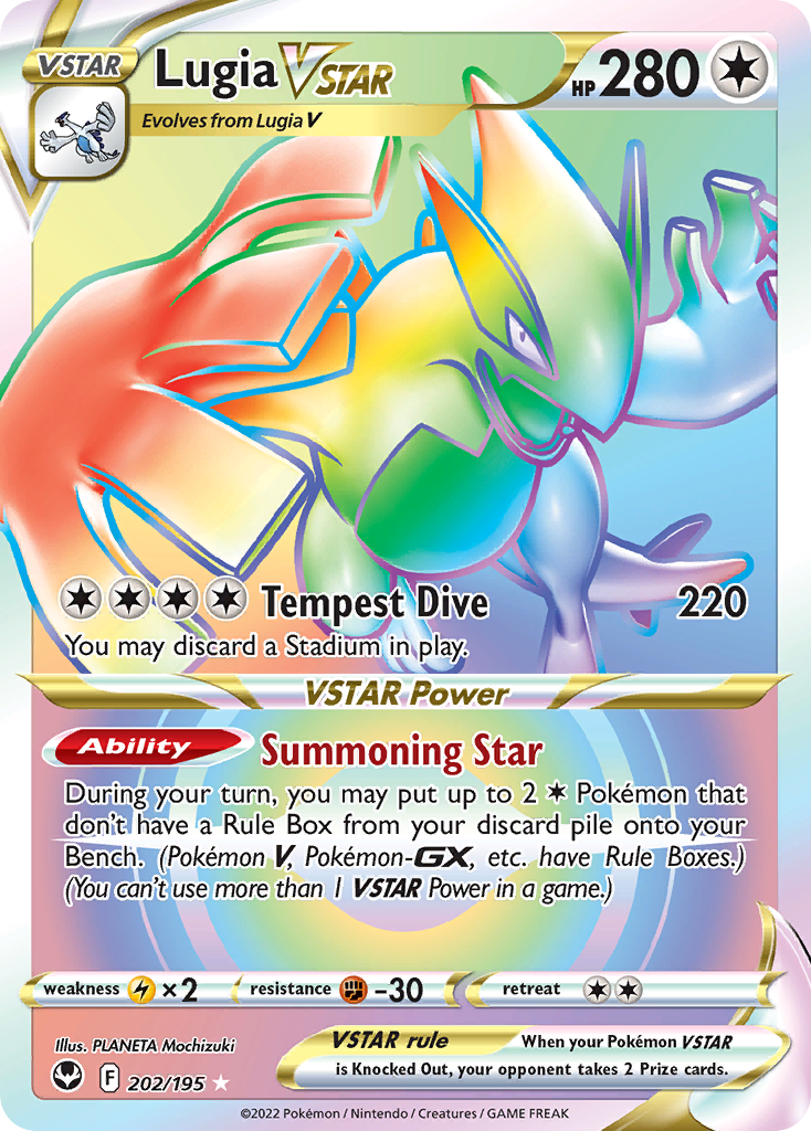 Lugia VSTAR 202/195 - Silver Tempest Holofoil - Game Nerdz