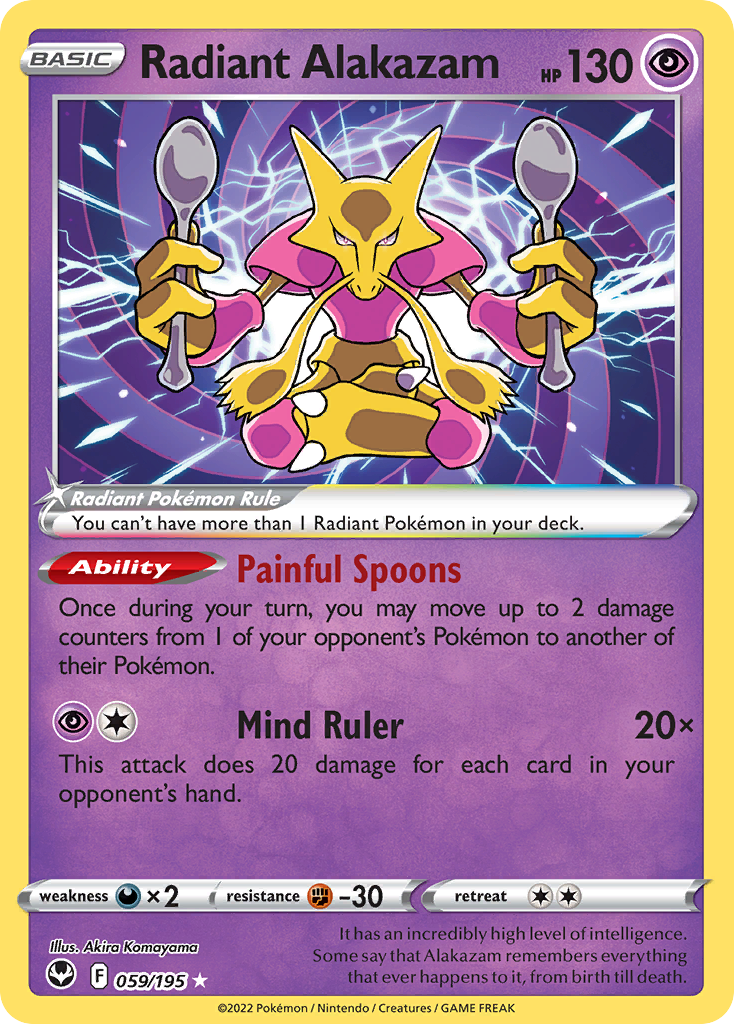 Radiant Alakazam 59/195 - Silver Tempest Holofoil - Game Nerdz