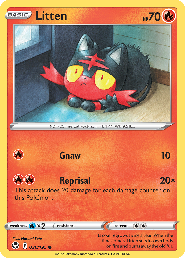 Litten 30/195 - Silver Tempest - Game Nerdz