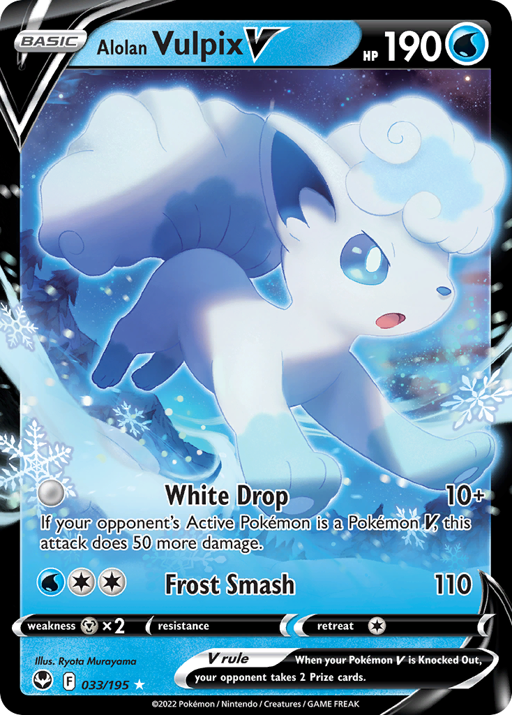 Pokemon Sword & Shield Silver Tempest Ultra Rare Alolan Vulpix V #33