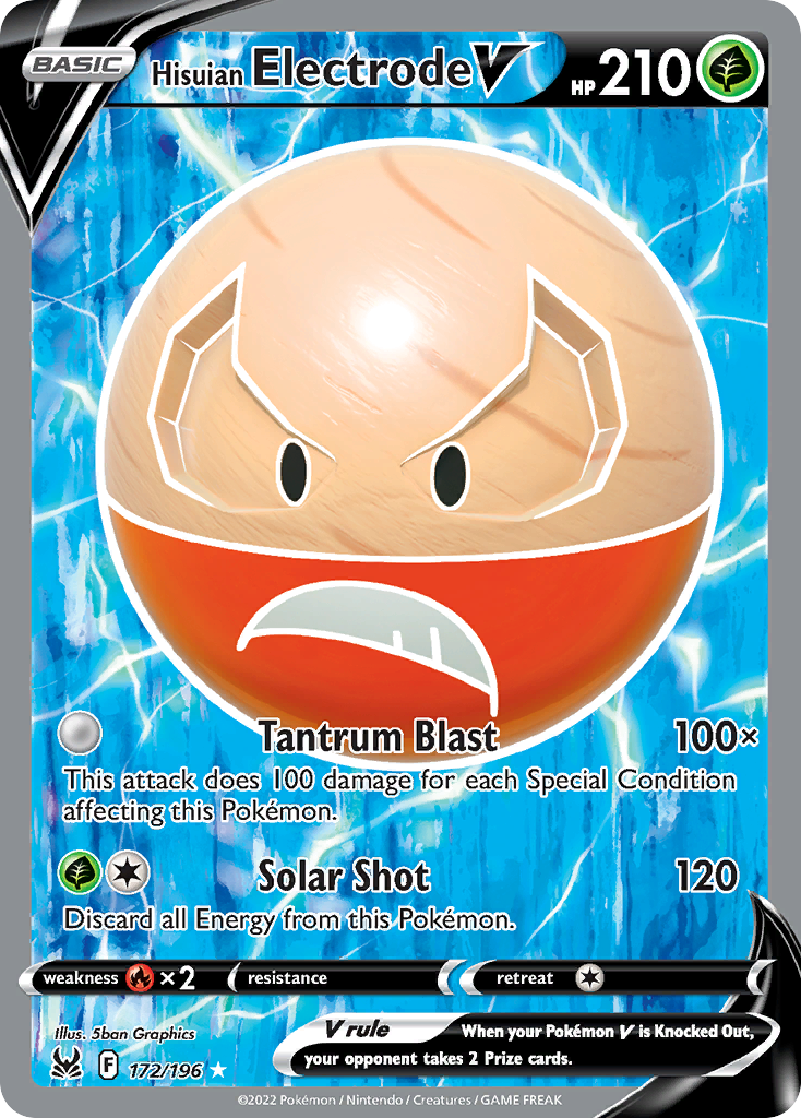 electrode pokemon card price Platinum Rising Rivals Single Uncommon G 39/111  #101 Year Hisuian Electrode V 172/196 -